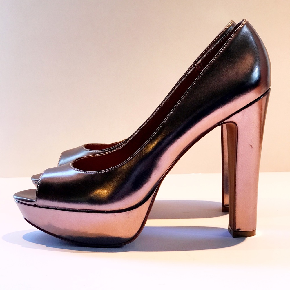 ALDO Champagne Peep-toe Platform Heels SZ 11 🥂